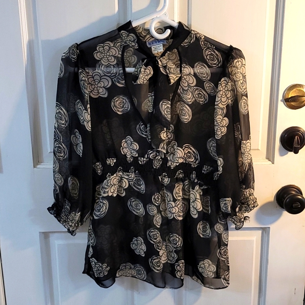 Black and white blouse
